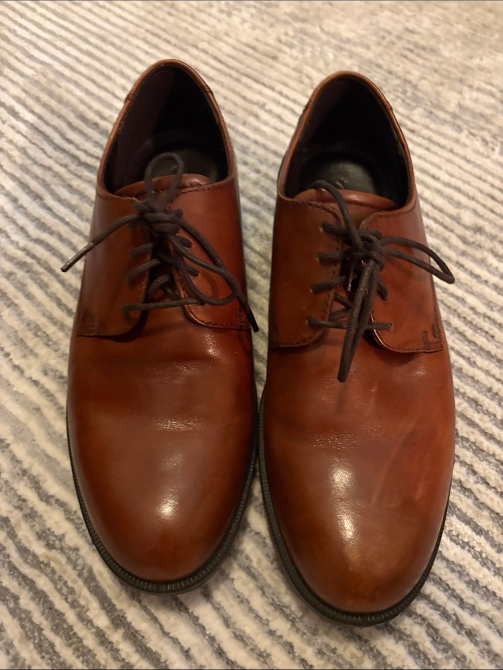 Ecco Men's Cognac Brown Leather Derby Shoes